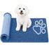 Pet Life ® 'Fuzzy' Quick-Drying Microfiber Anti-Skid and Machine Washable Dog Mat Pet Bed - 2 Pack - Blue