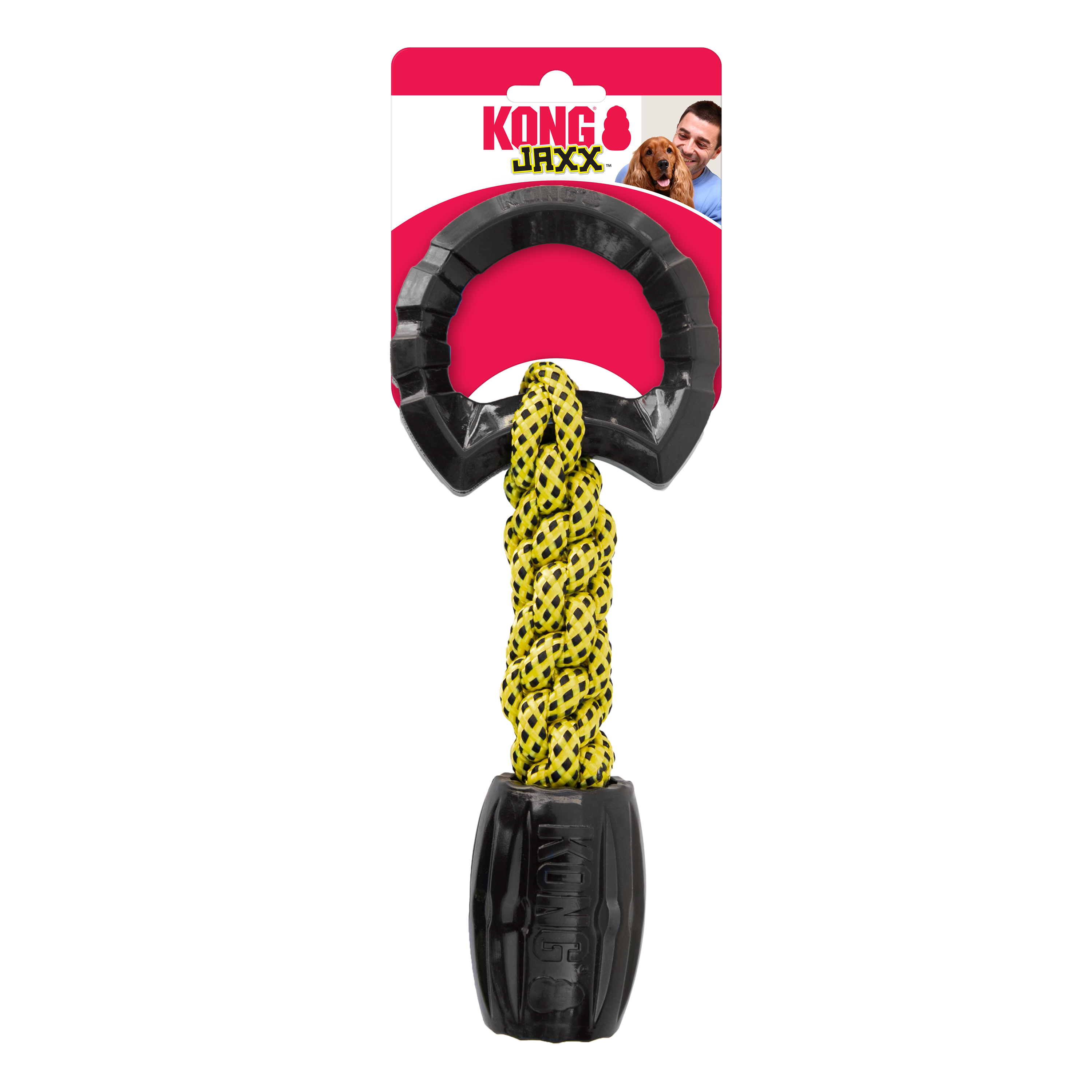 Kong Jaxx Braided Tug and Rope Durable Rubber Dog Toy - Large  