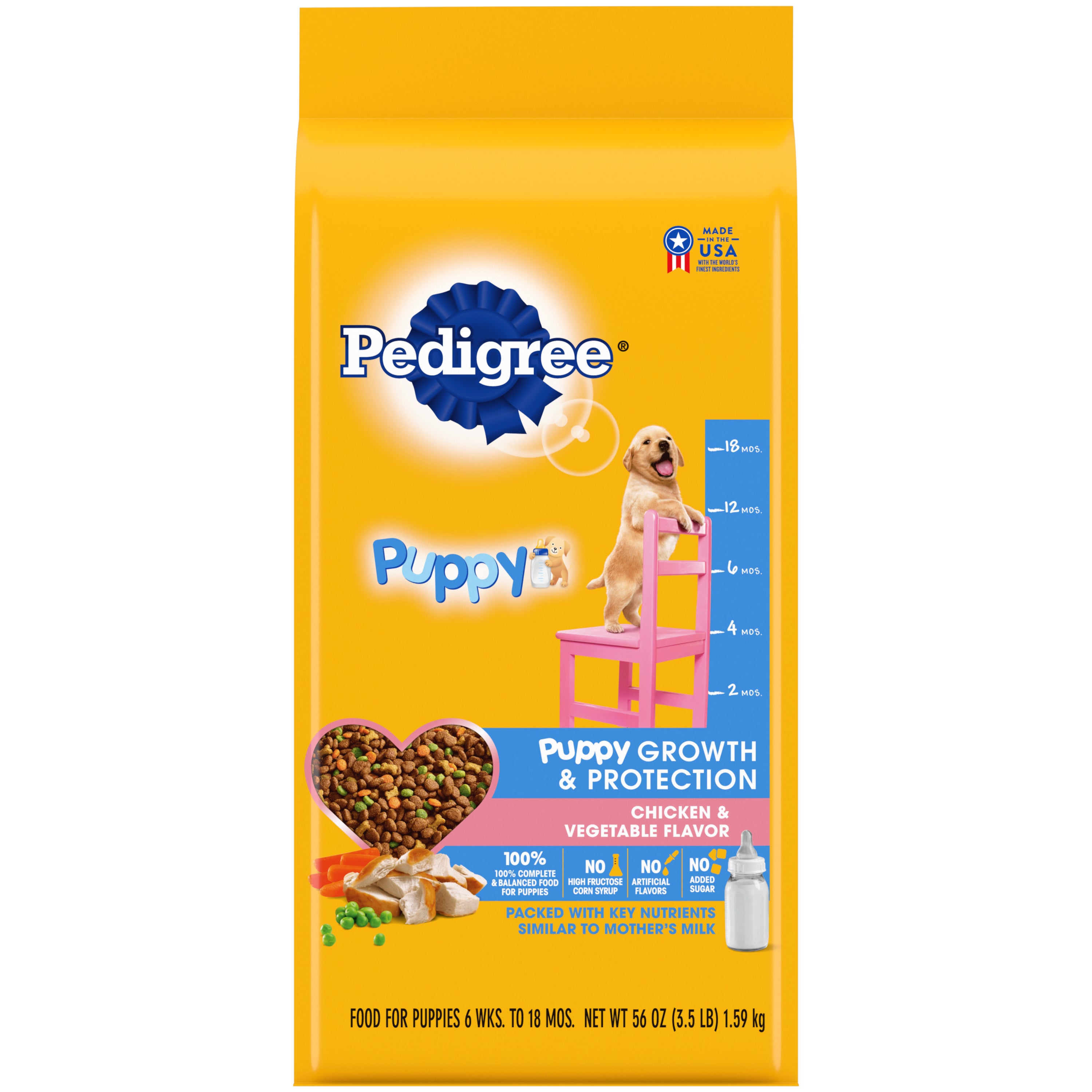 Pedigree Puppy Growth and Protection Complete Chicken and Vegetables Dry Dog Food - 3.5 lb Bag