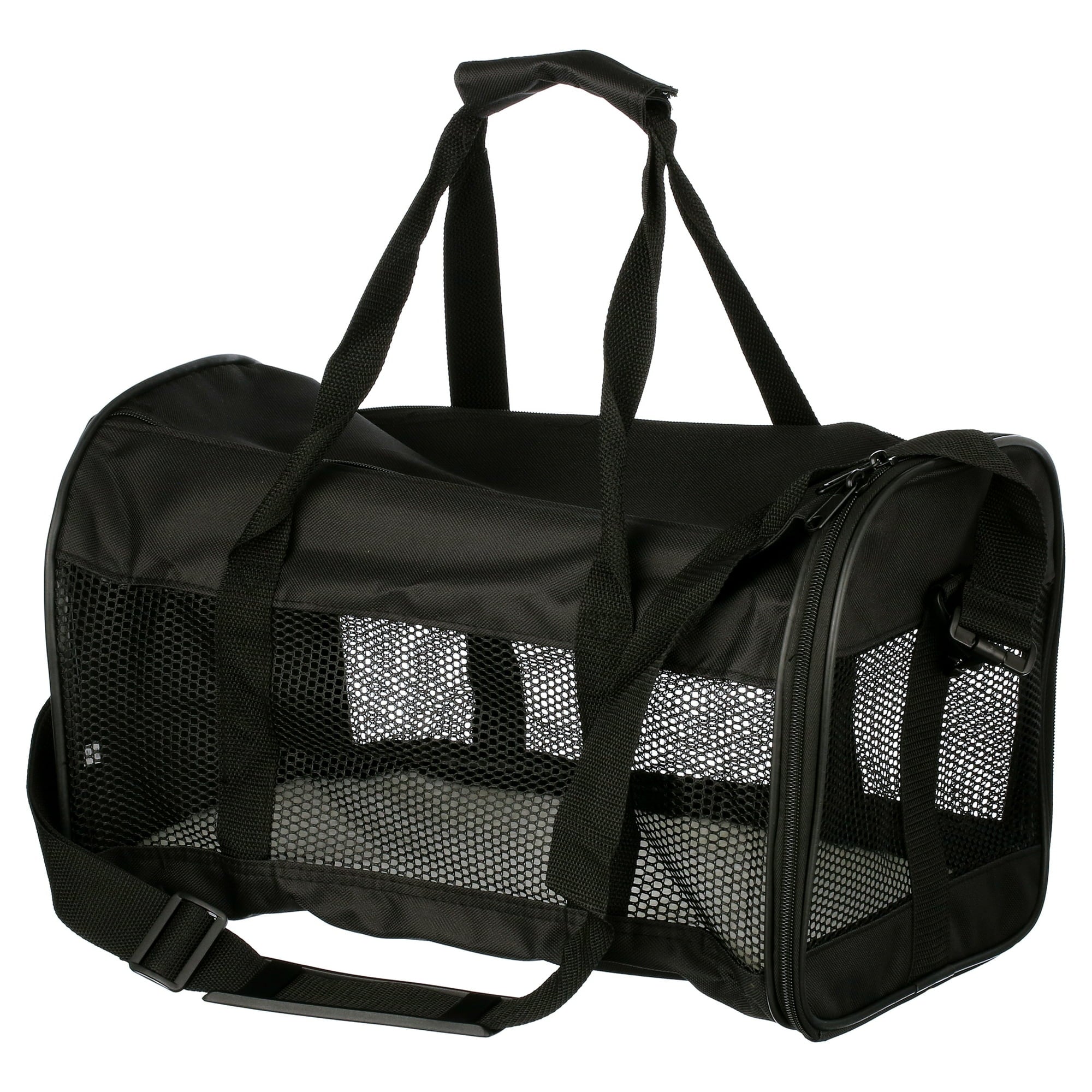 Petmate Soft-Sided Kennel Cab Airline Approved Travel Dog Carrier - Black Medium - L:17 X W:10 X H:10 In
