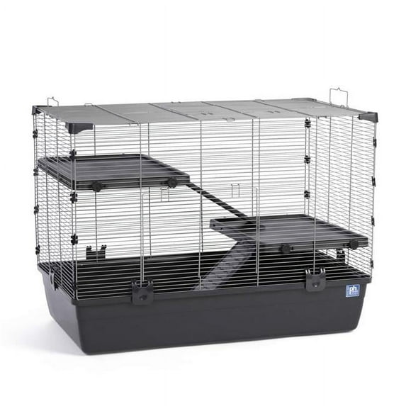 Prevue Pet Products Metal Suburban Home Universal Small Animal Cage with Ramp - L:32.5 X W:19 X H:23 Inches