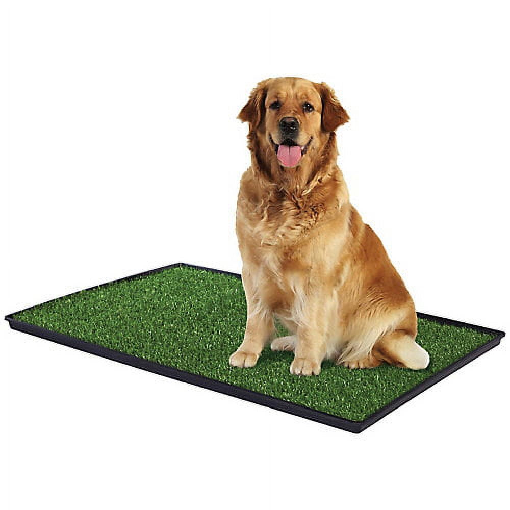 Prevue Pet Products Tinkle Turf Indoor Portable Faux-Grass Pee Turf with Tray Medium - L:29.5 X W:19.5 X H:1.25 In