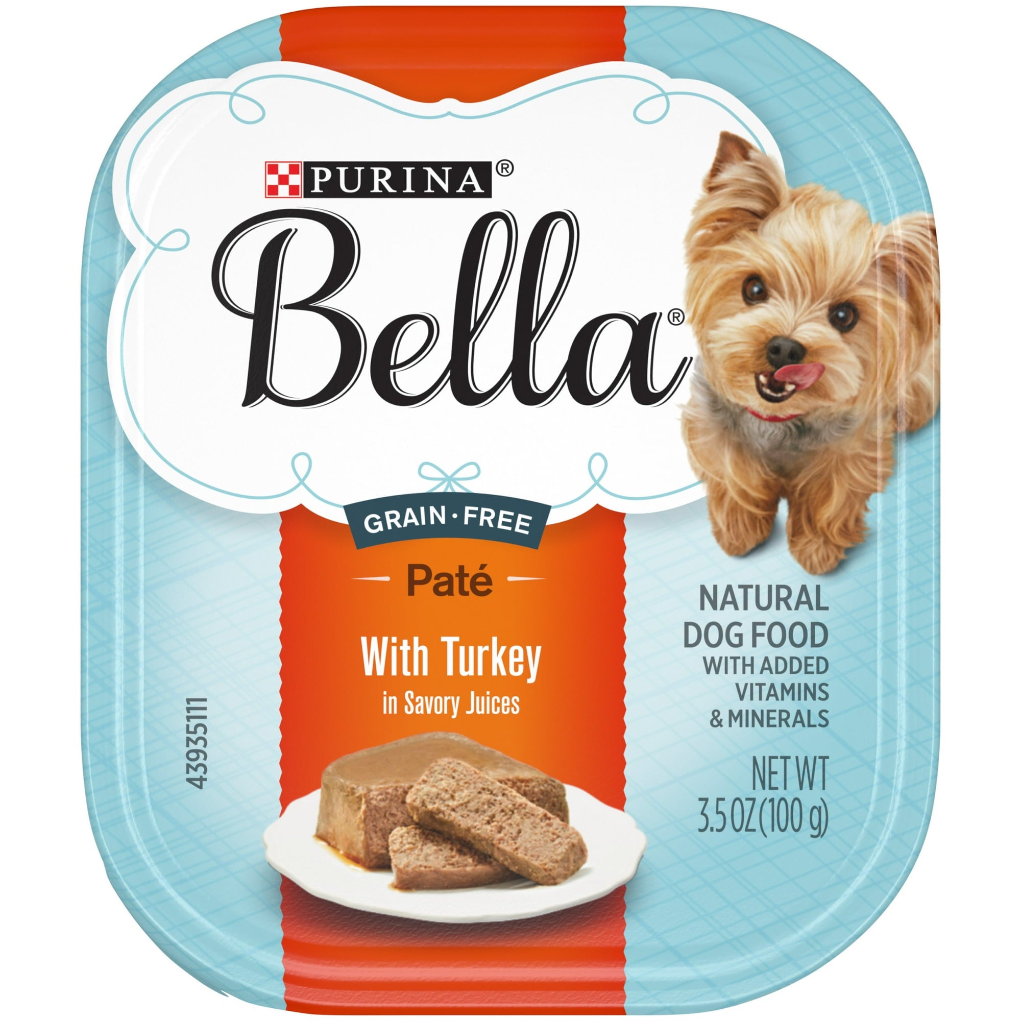 Purina Bella Grain-Free Turkey in Savory Juices Pate Small-Breed Adult Wet Dog Food Trays - 3.5 Oz - Case of 12