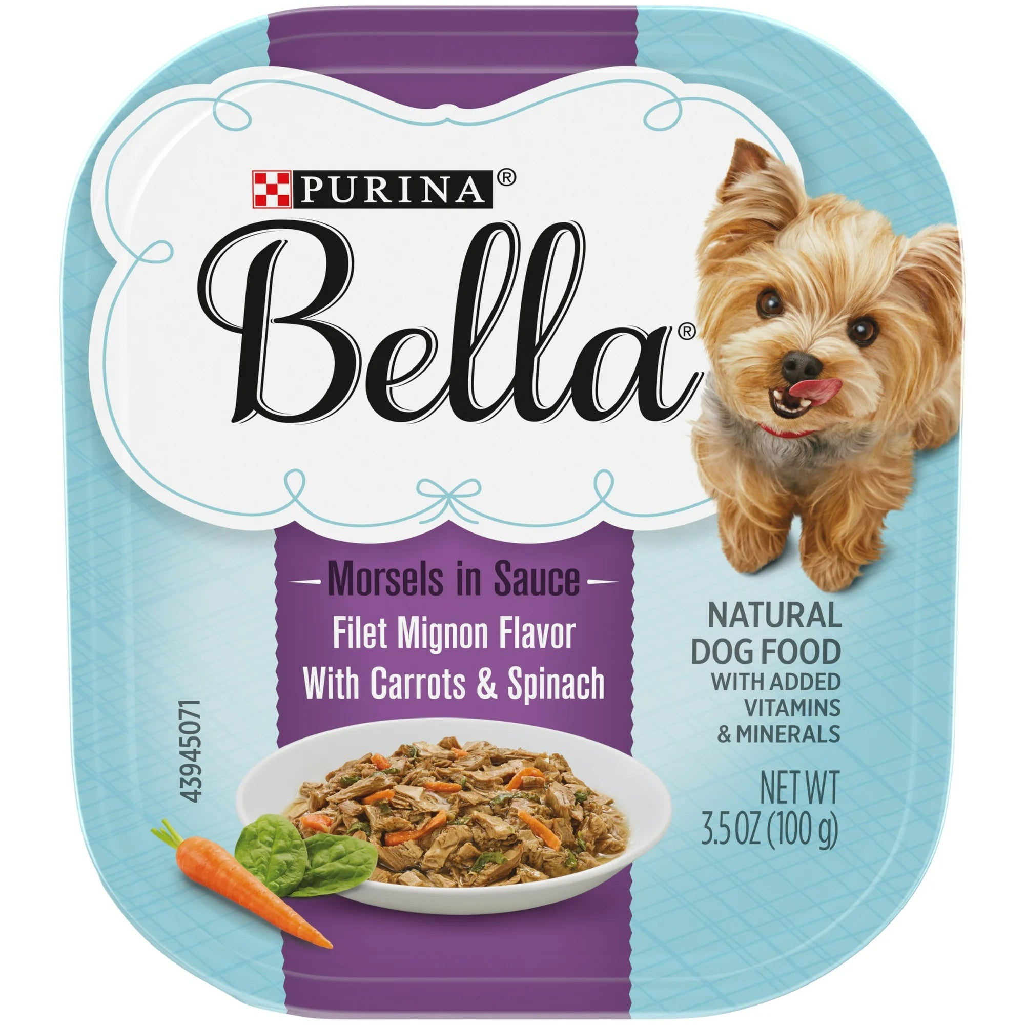 Purina Bella Filet Mignon Beef Morsals in Sauce Small-Breed Wet Dog Food Trays - 3.5 Oz - Case of 12