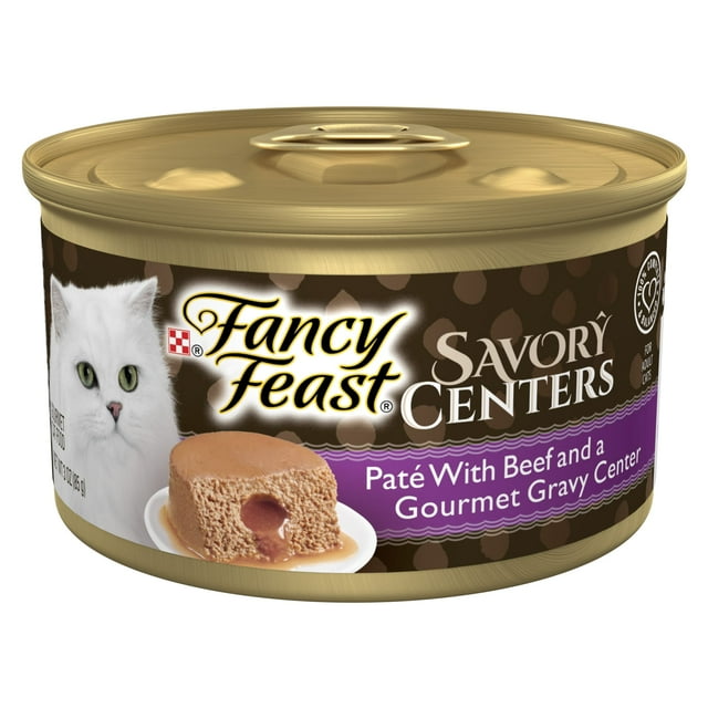 Purina Fancy Feast Savory Centers Beef Gourmet Pate and Gravy Center Canned Cat Food - 3 Oz - Case of 24 Default Title