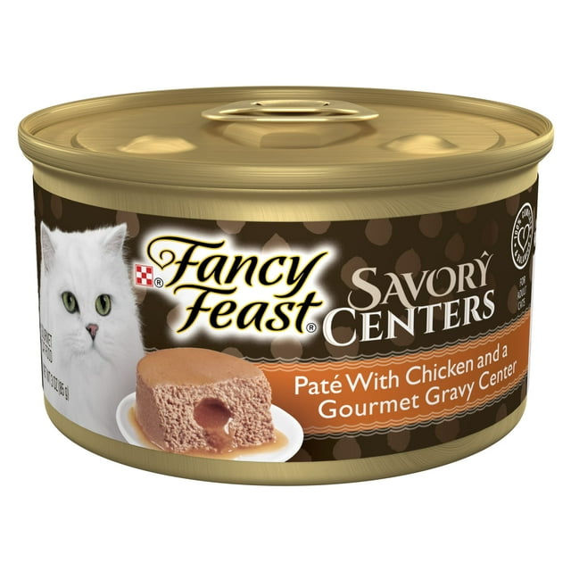 Purina Fancy Feast Savory Centers Chicken Gourmet Pate and Gravy Center Canned Cat Food - 3 Oz - Case of 24 Default Title