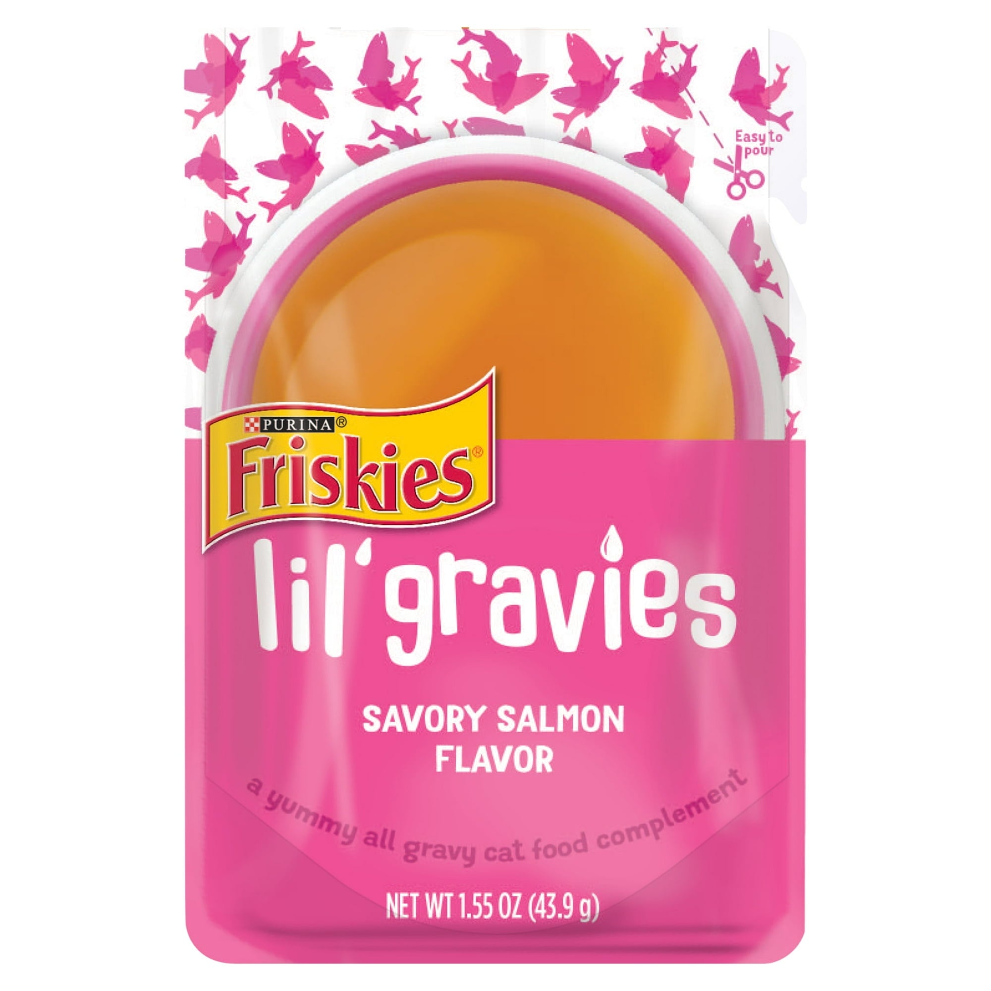 Purina Friskies Lil' Gravies Salmon Wet Cat Food Topper Pouch - 1.55 Oz - Case of 16