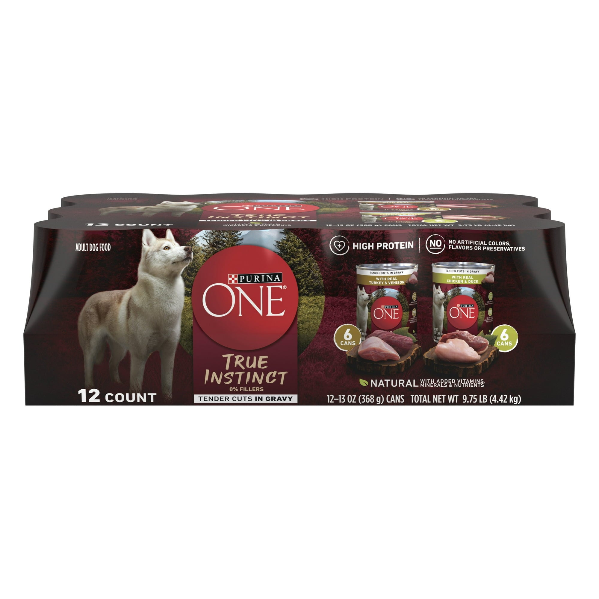 Purina One SmartBlend Turkey Chicken and Chicken Duck Canned Dog Food - Variety Pack - 13 Oz - 12 Count