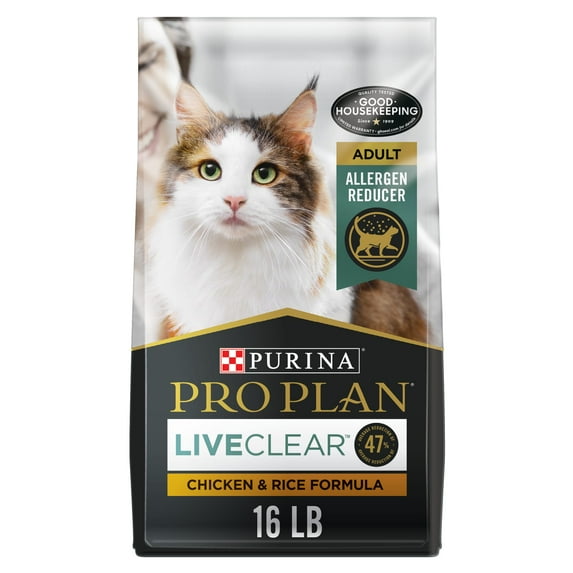 Purina Pro Plan LiveClear Allergen Reducing High-Protein Chicken and Rice Adult Dry Cat Food - 16 Lbs Default Title