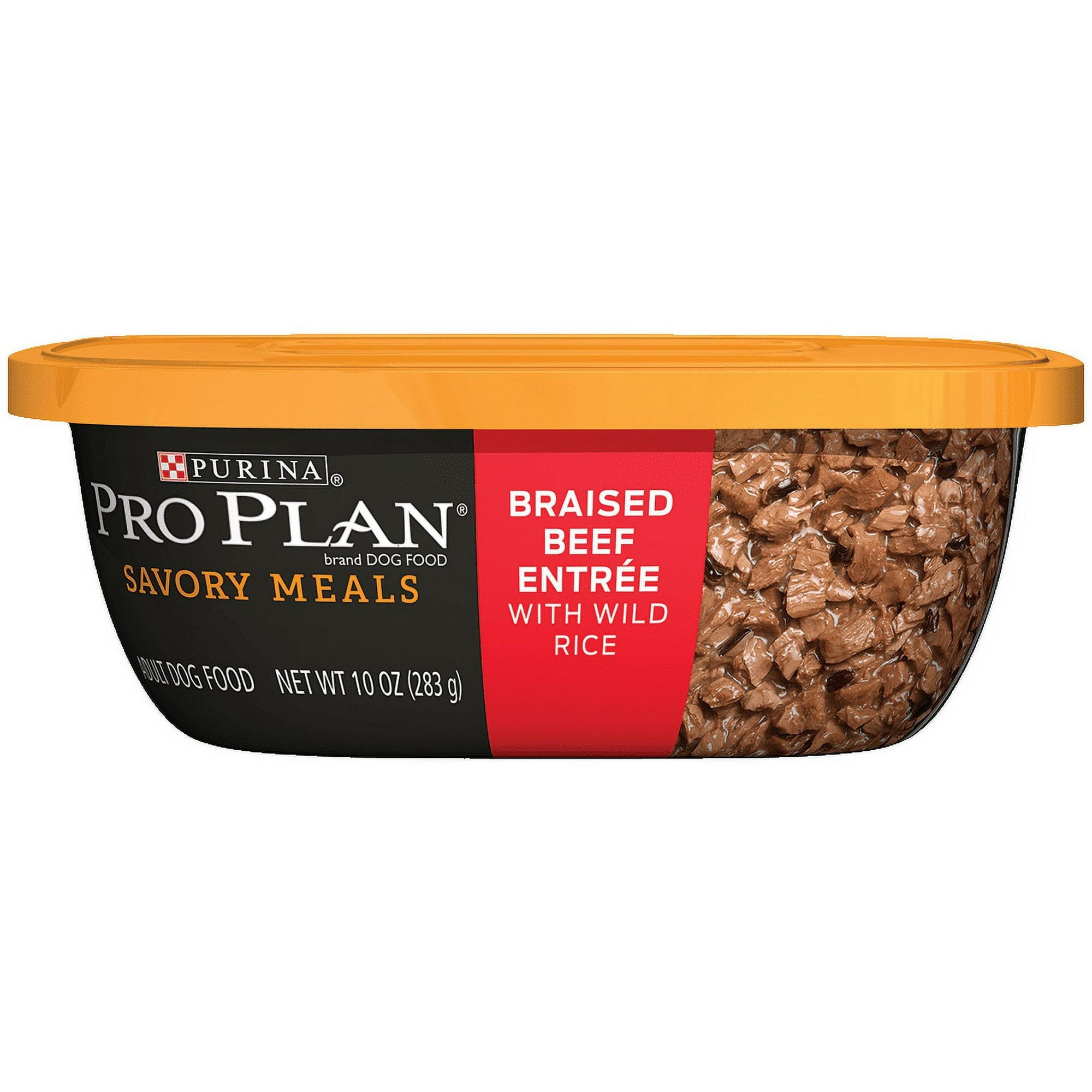 Purina Pro Plan Complete Essentials Chunks in Gravy Beef and Wild Rice Adult Wet Dog Food Trays - 10 Oz - Case of 8