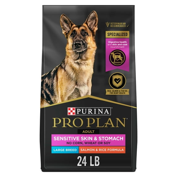 Purina Pro Plan Sensitive Skin and Stomach Salmon and Rice Large-Breed Adult Dry Dog Food 24 Pounds