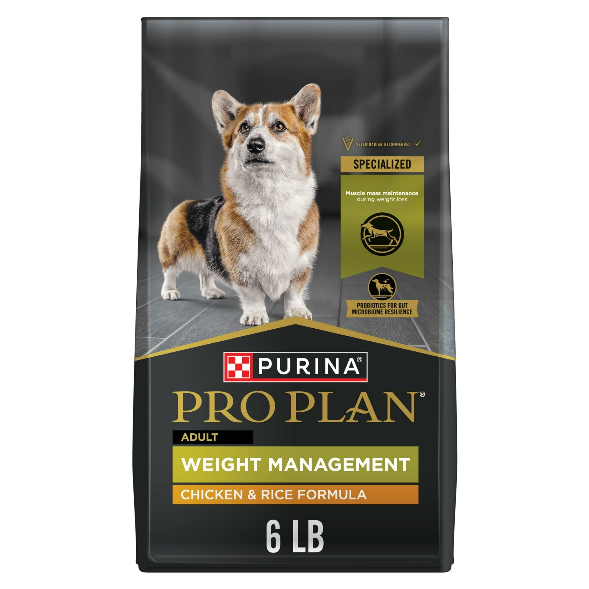 Purina Pro Plan Weight Management High-Protein Chicken and Rice Formula Adult Dry Dog Food - 6 Lbs - Case of 5