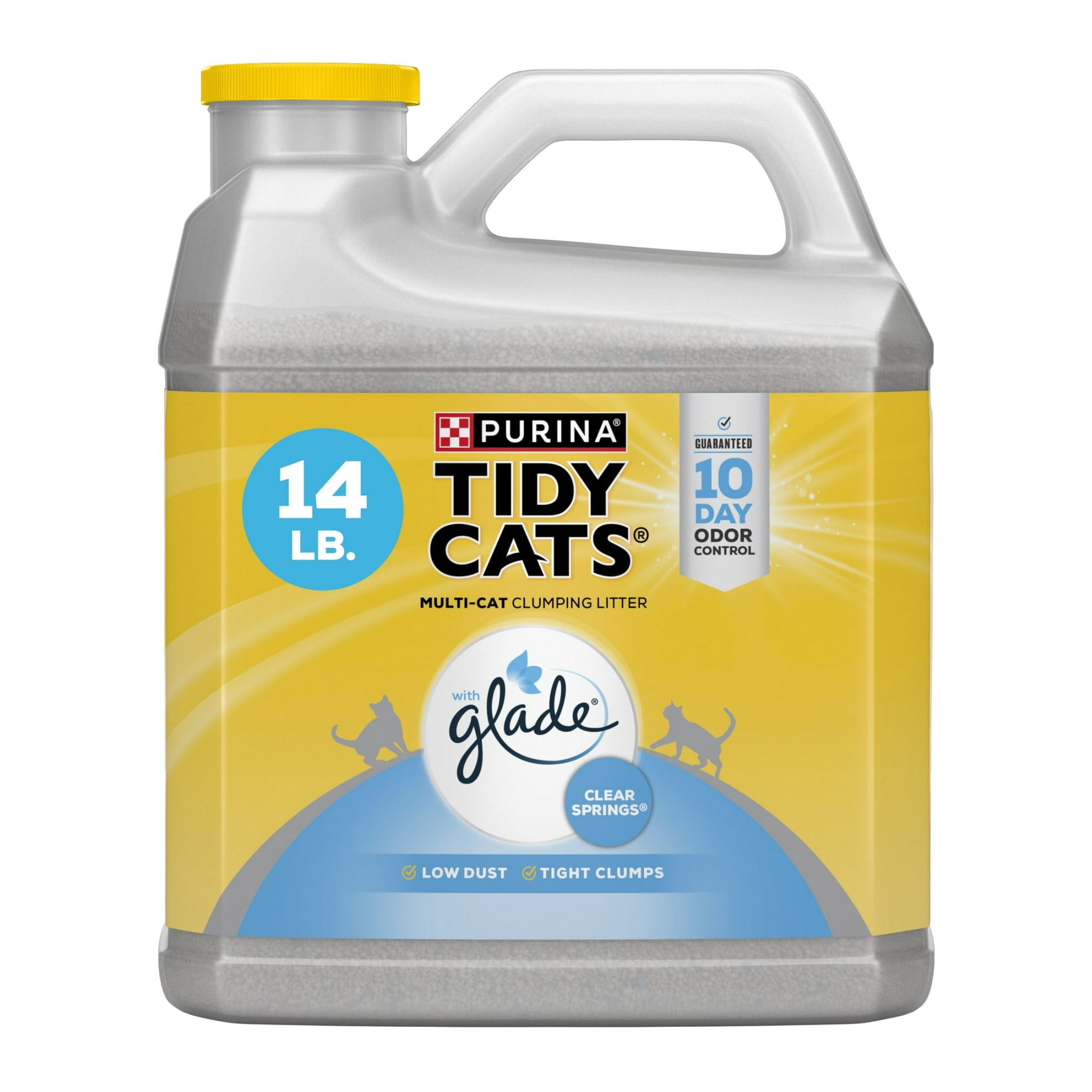 Purina Tidy Cats Glade Clear Springs Scented Clumping Low-Dust Clay Multi-Cat Litter - 14 Lbs - Case of 3