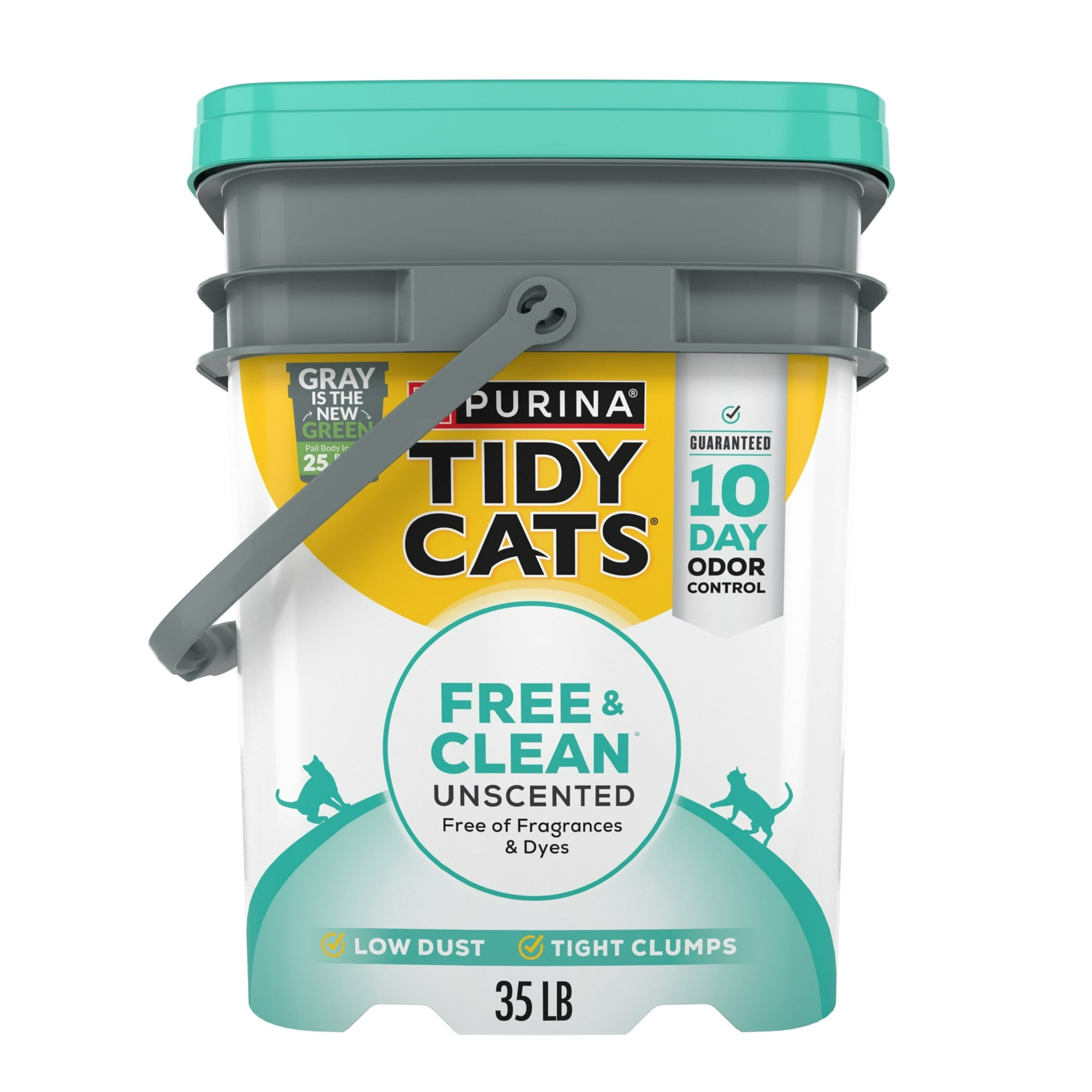 Purina Tidy Cats Free and Clean Unscented Low-Dust Clumping Clay Multi-Cat Litter - 35 Lbs