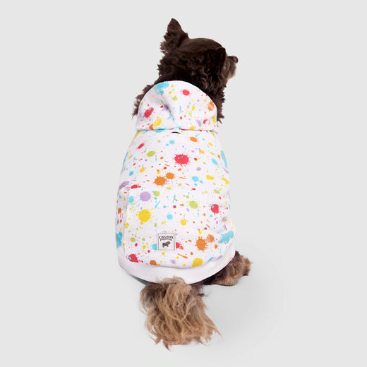 Canada Pooch Remix Multi-Splatter Dog Hoodie - Multicolor