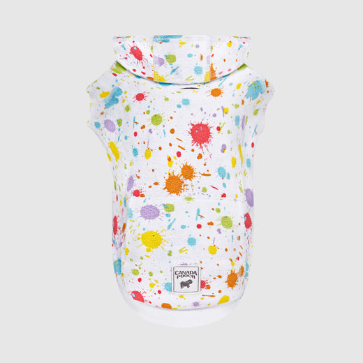 Canada Pooch Remix Multi-Splatter Dog Hoodie - Multicolor