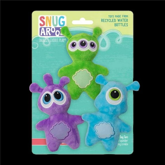 Snugarooz ooOOOooo Aliens Squeak and Crinkle Plush Dog Toys - 3 Count