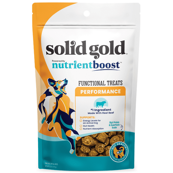 Solid Gold NutrientBoost Performance Beef with Salmon Oil Functional Soft and Chewy Dog Treats - 5.2 Oz