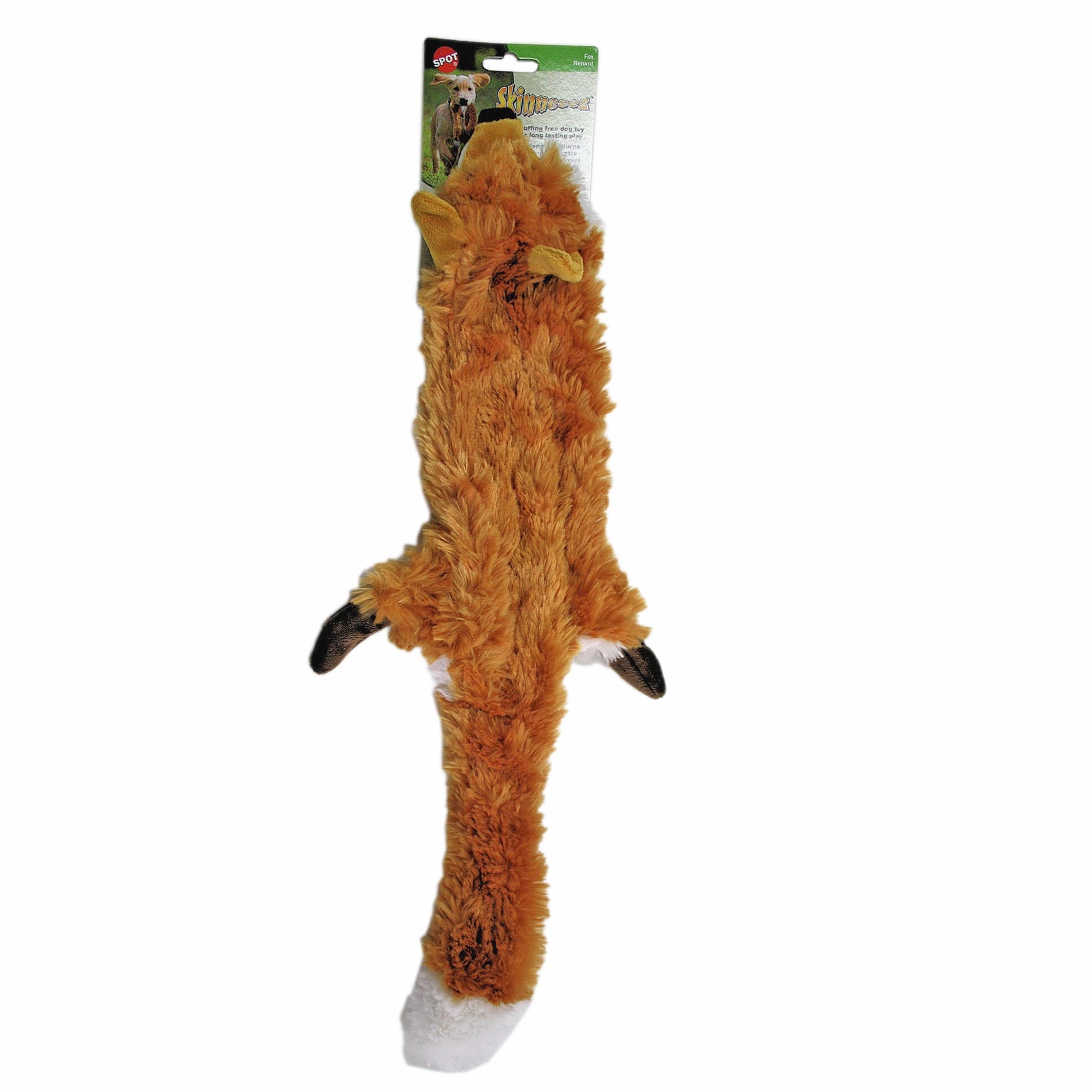 Ethical SPOT Skinneeez Stuffing-Free Fox Squeak and Soft Dog Toy - Large - 24 Inch
