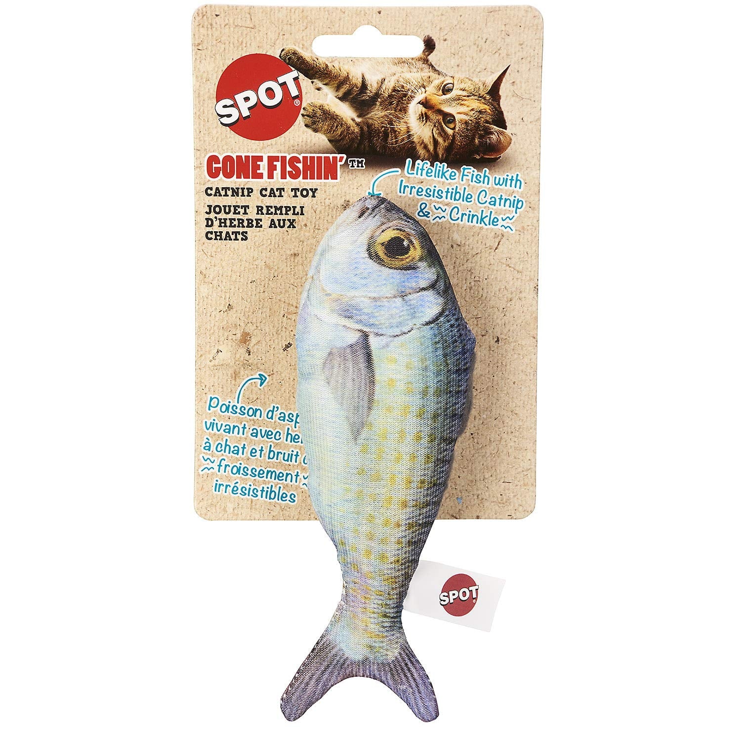 Ethical SPOT Gone Fishing Fish Realistic Looking Plush Catnip Cat Toy - Assorted - 6.5 Inch