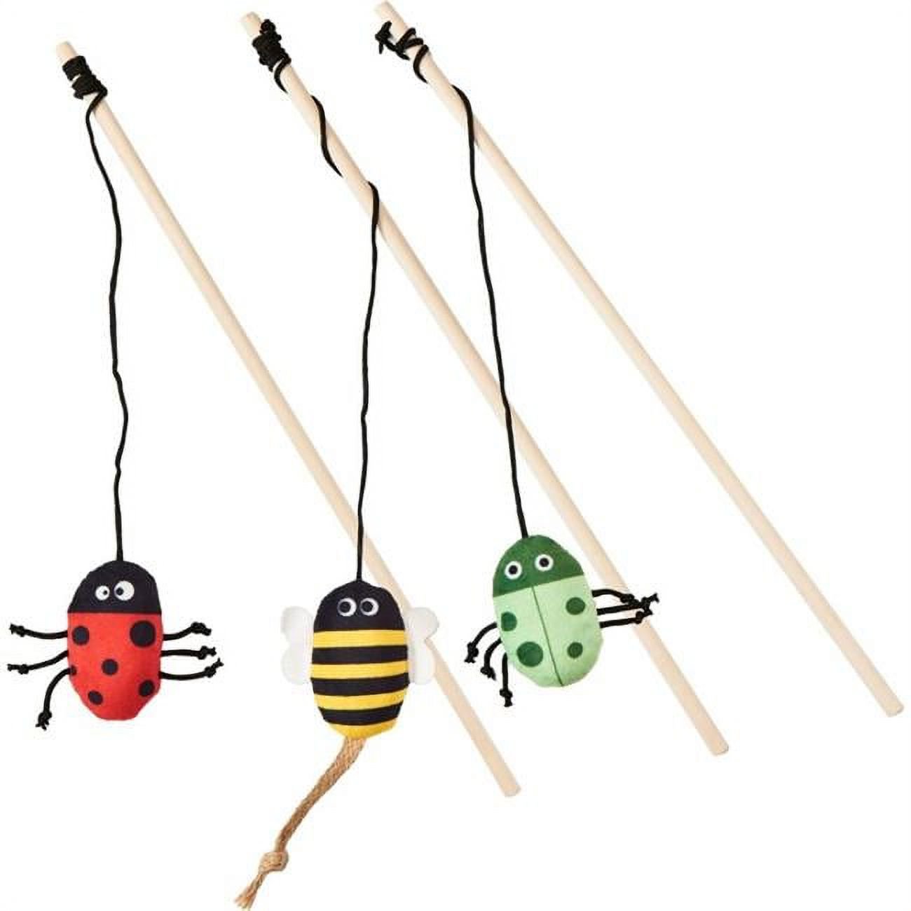 Ethical SPOT Love The Earth Insect Cat Teaser Wand with Recycled Plastic Catnip Cat Toys