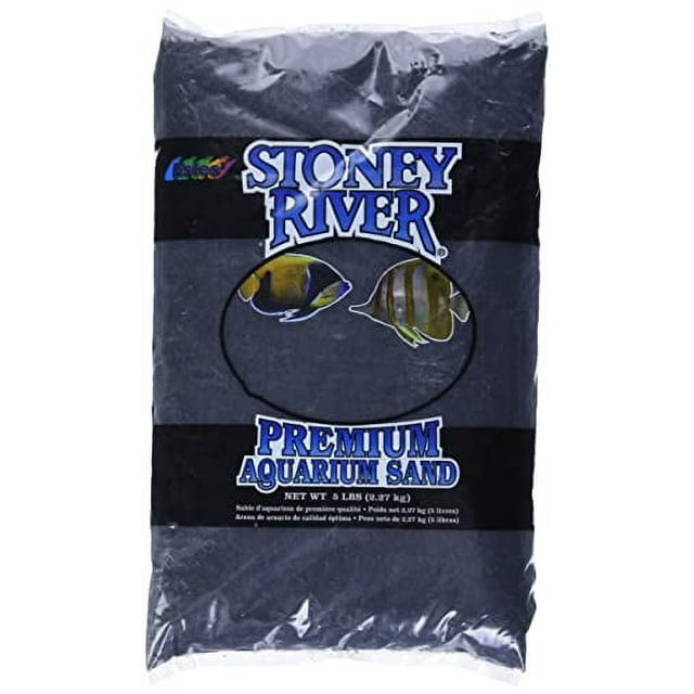 Estes Stoney River Saltwater and Freshwater Aquarium Sand - 5 Lbs - Case of 6 Black