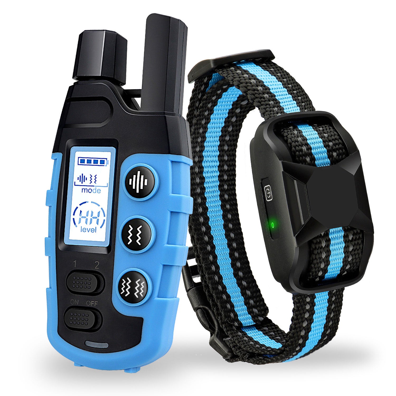 Pet Life ®  Ranger 1-to-2 Dog 650 Yard Range 16-Level Vibration and Sound Training Dog Collar - Blue  