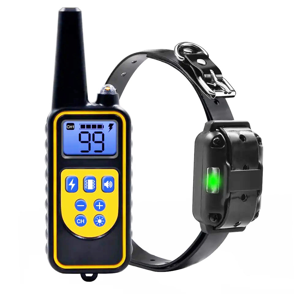Pet Life ®  Barkshield LED 1-to-3 Dog 900 Yard Range 7-Level Vibration and Sound Traini...