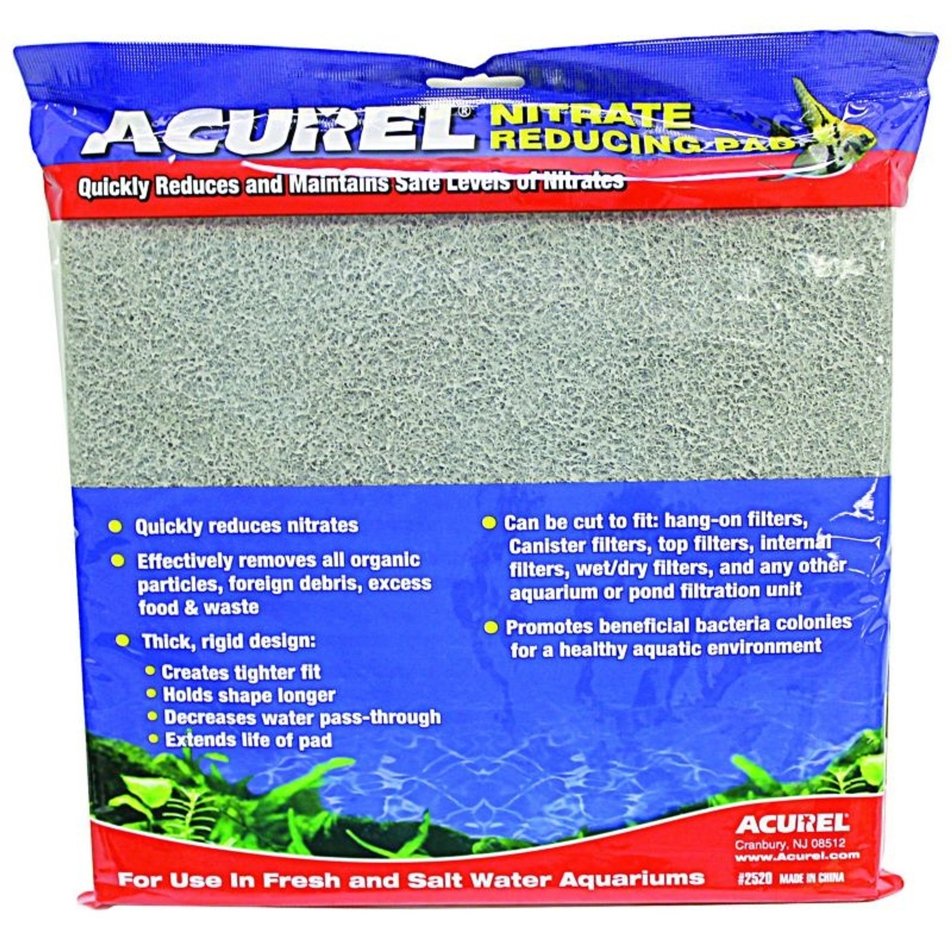 Acurel Nitrate Reducing Aquarium and Pond Filter Media Pad - 10X18