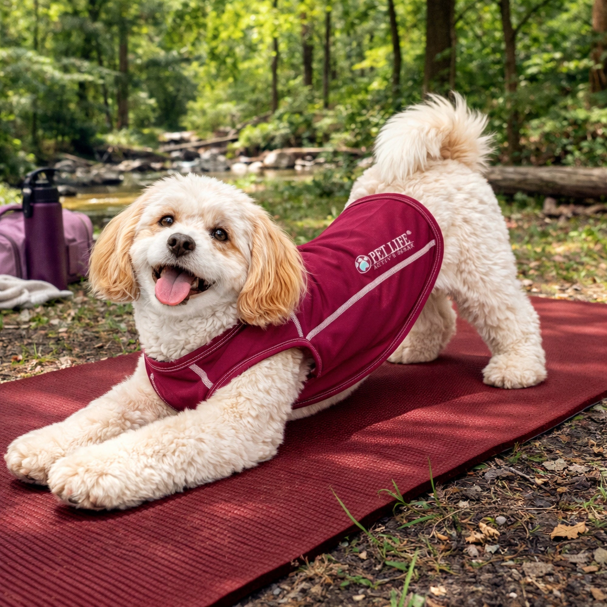 Pet Life ® Active 'Racerbark' 4-Way-Stretch Yoga Fitness Dog T-Shirt Tank Top