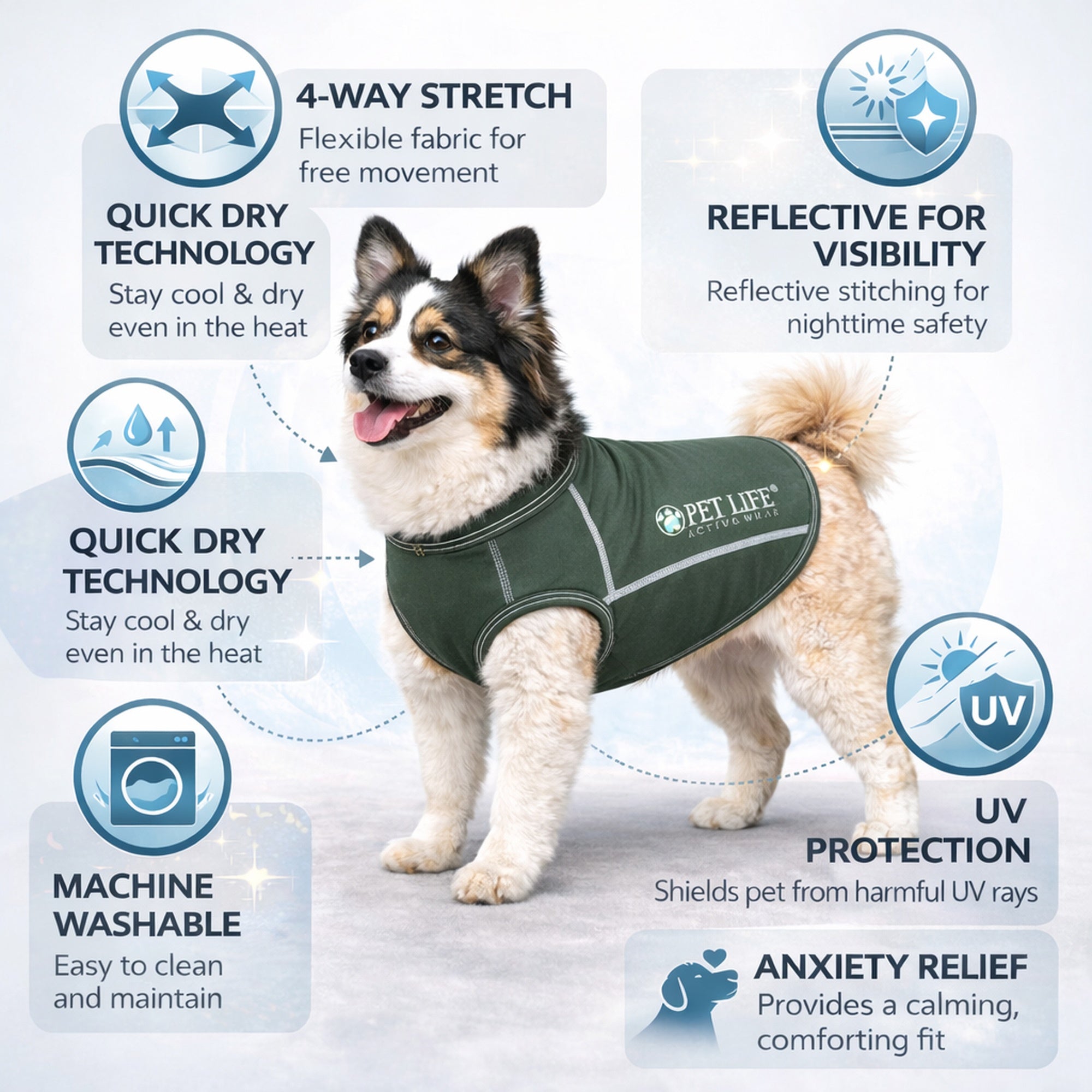 Pet Life ® Active 'Racerbark' 4-Way-Stretch Yoga Fitness Dog T-Shirt Tank Top