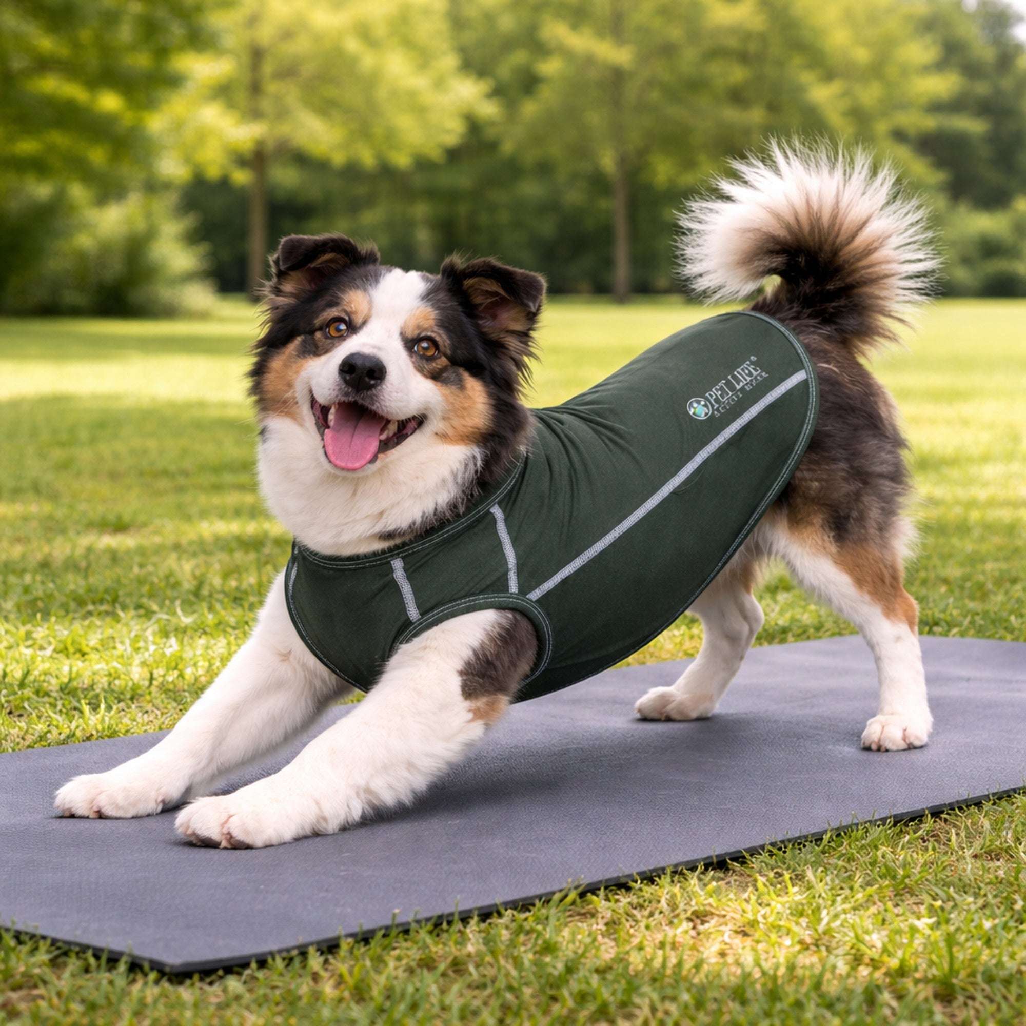 Pet Life ® Active 'Racerbark' 4-Way-Stretch Yoga Fitness Dog T-Shirt Tank Top