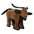 Tuffy Junior Barnyard Bull Reinforced Durable Squeak and Floating Plush Dog Toy - Brown