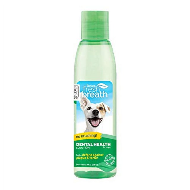 Tropiclean Fresh Breath Dental Health No-Brushing Oral Care Water Additive Solution for Dogs - 8 Oz