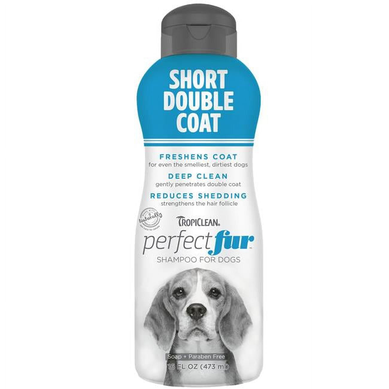 Tropiclean Perfect Fur Sweet Citrus Deodorizing Deshedding and Deep Cleaning Double-Coat Short-Hair Dog Shampoo - 16 Oz