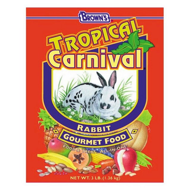 F.M Brown's Tropical Carnival Gourmet Rabbit Small Animal Food and Treat - 5 Lbs - Case of 6