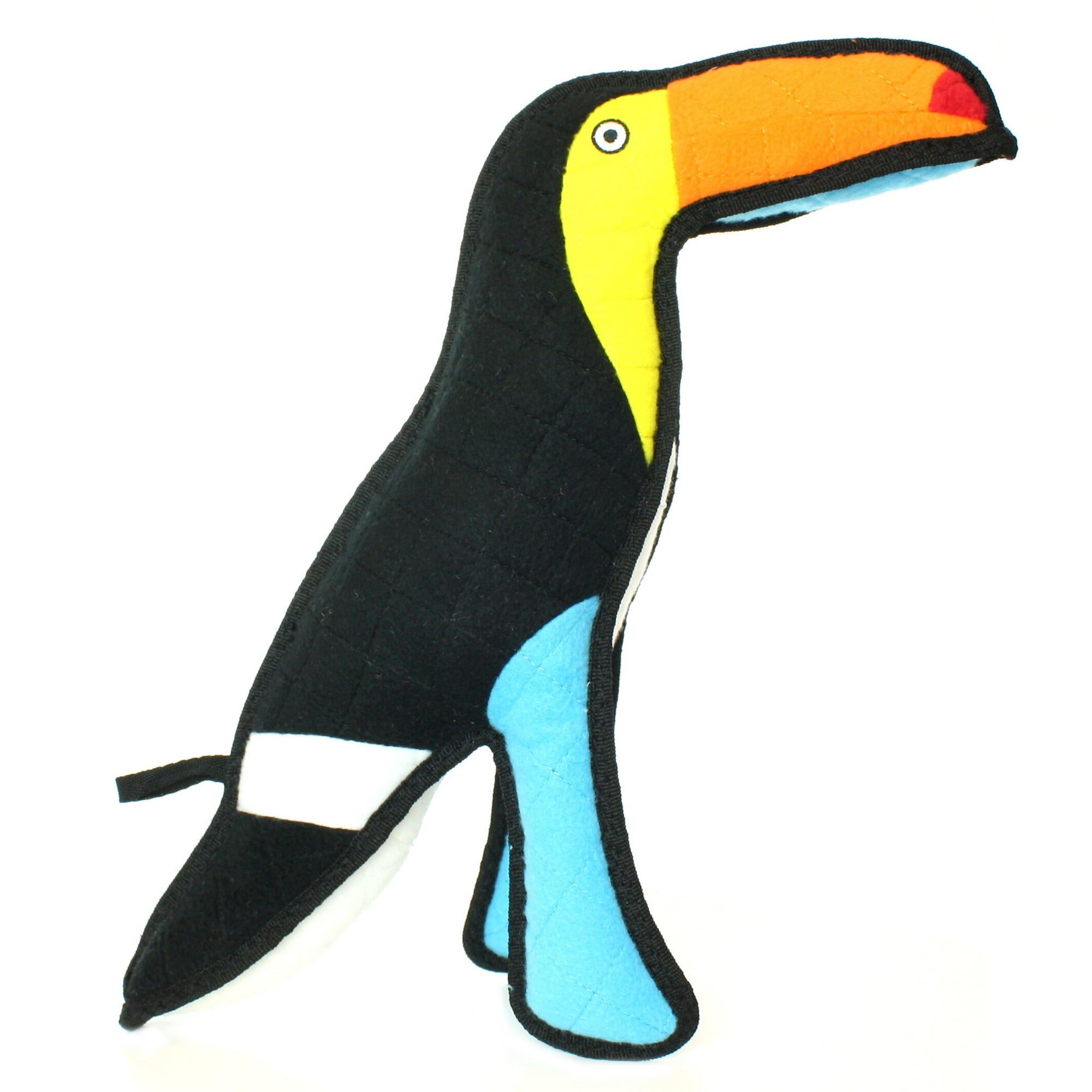 Tuffy Zoo Toucan Parrot Reinforced Durable Squeak and Floating Plush Dog Toy