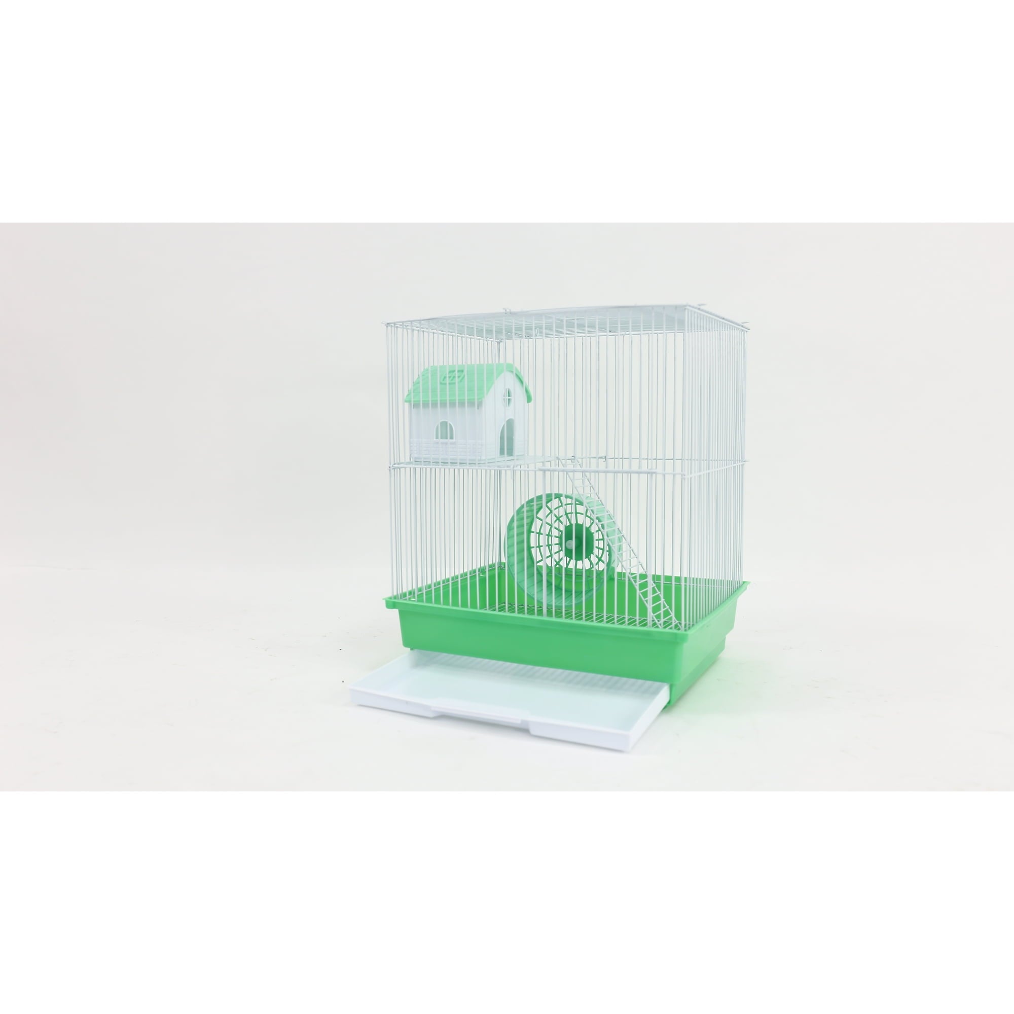 A&E Cage Company 2-Story Hampster or Gerbil Small Animal Cage with Wheel - L:14" X W:11" X H:15" Inches - 4 Count