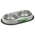 Van Ness Non-Skid Double Dish Stainless Steel Dual 8 Ounce Food and Water Cat and Dog Bowl - 16 Oz