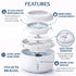 Pet Life ® 'Moda-Pure' Ultra-Quite Filtered Dog and Cat Fountain Waterer