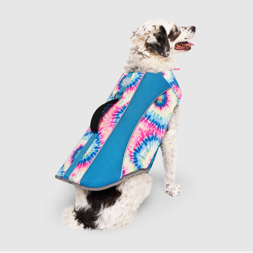 Canada Pooch Wave Rider Safety Dog Life Jacket Tie Dye Large