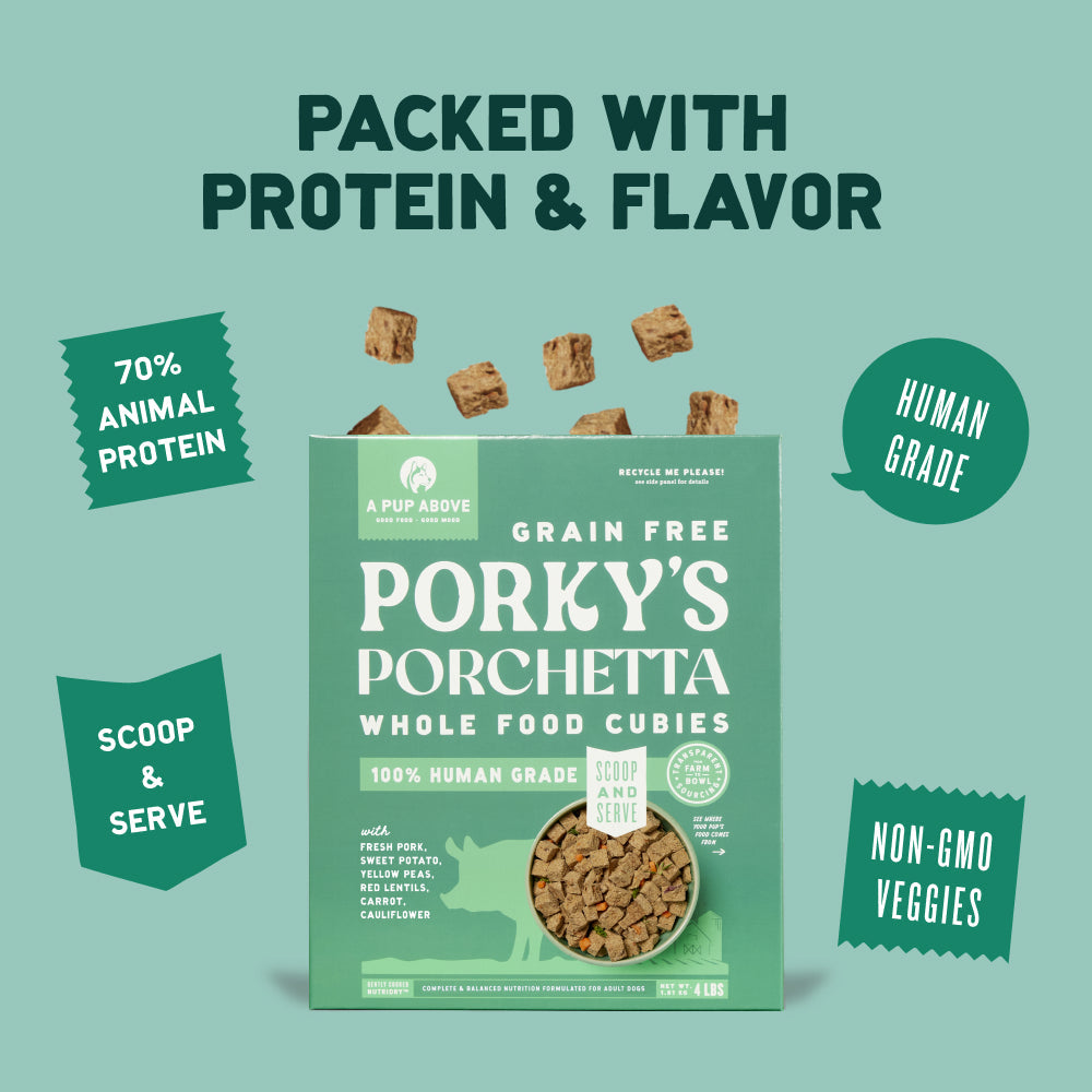 A Pup Above Cubies Grain-Free Pork's Porchetta Air-Dried Dog Food - 2.5 Oz - 10 Count