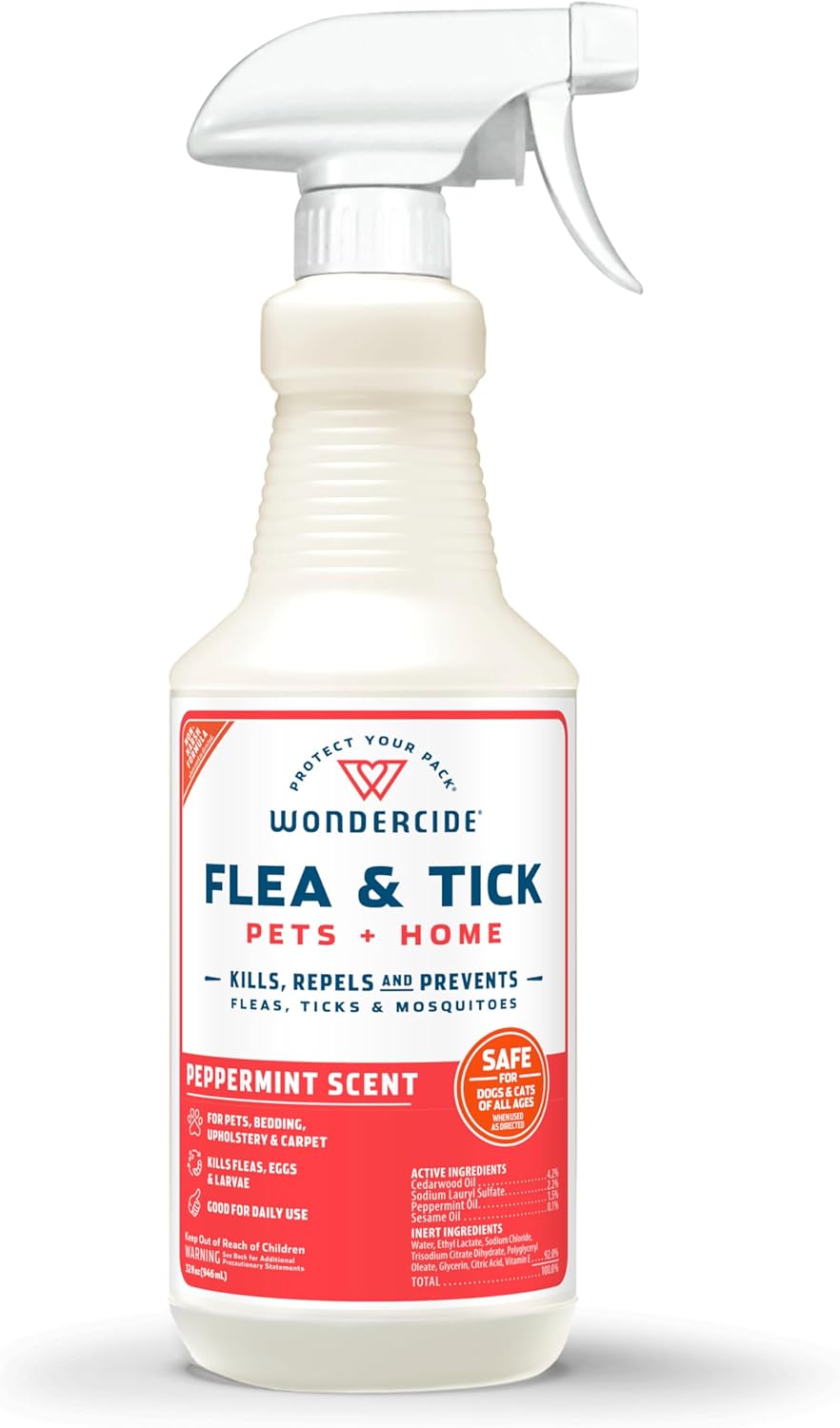 Wondercide Mosquito Flea and Tick Spray for Pets and Home - Peppermint - 32 oz Bottle