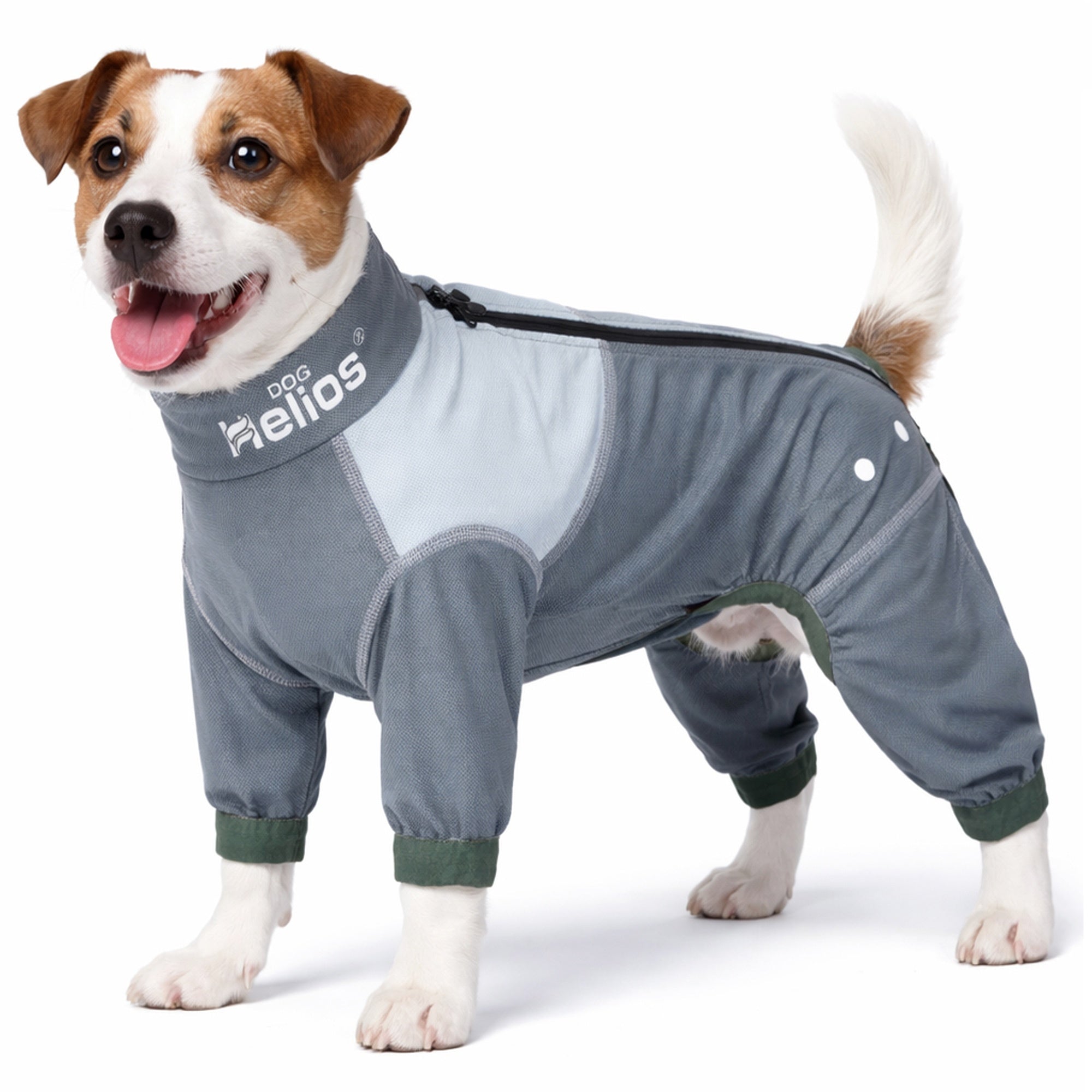 Dog Helios ® 'Tail Runner' Lightweight 4-Way-Stretch Breathable Yoga Dog Tracksuit X-Small Grey