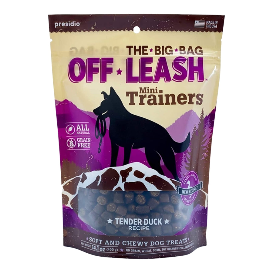 Presidio Natural Grain-Free Off Leash Tender Duck Soft and Chewy Training Dog Treats