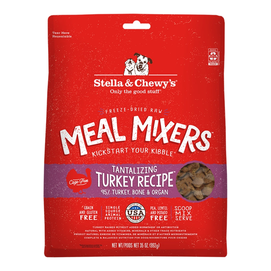 Stella & Chewy's Meal Mixers Grain-Free Tantalizing Turkey Freeze-Dried Raw Dog Food or Topper - 35 Oz