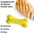 Playology Durable Dual-Layered Bone Chicken Scented Fetch and Chew Rubber Dog Toy - Yellow