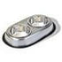 Van Ness Non-Skid Double Dish Stainless Steel Dual 32 Ounce Food and Water Cat and Dog Bowl - 64 Oz