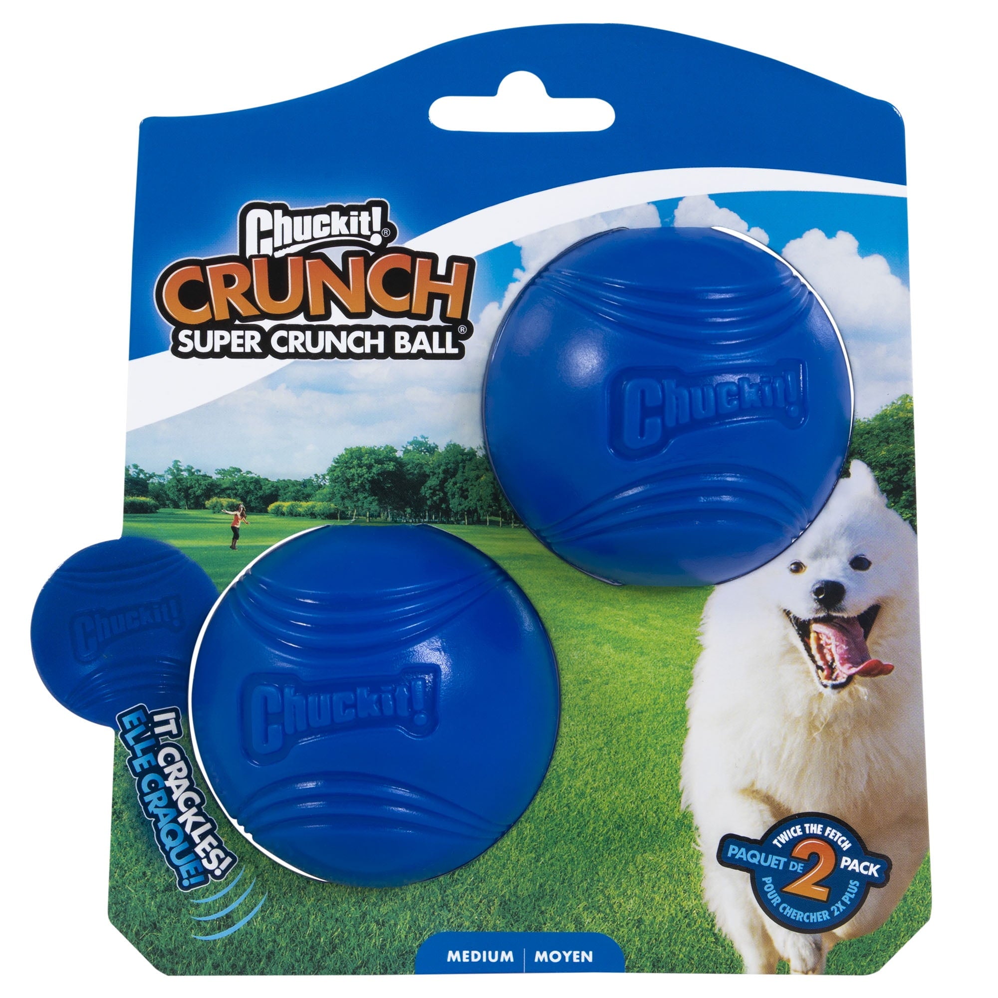 Chuckit! Super Crunch Ball Dog Toy - Medium - 2 Pack