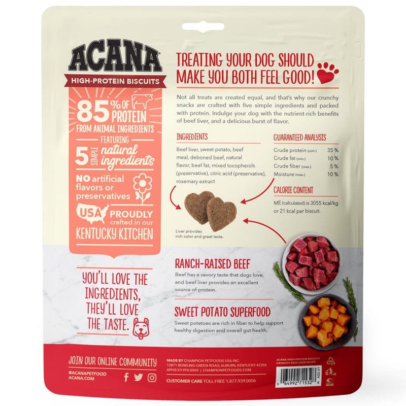 Acana 'Kentucky Dogstar Chicken' Beef Liver Recipe Large Crunchy Dog Biscuits - 9 oz Bag